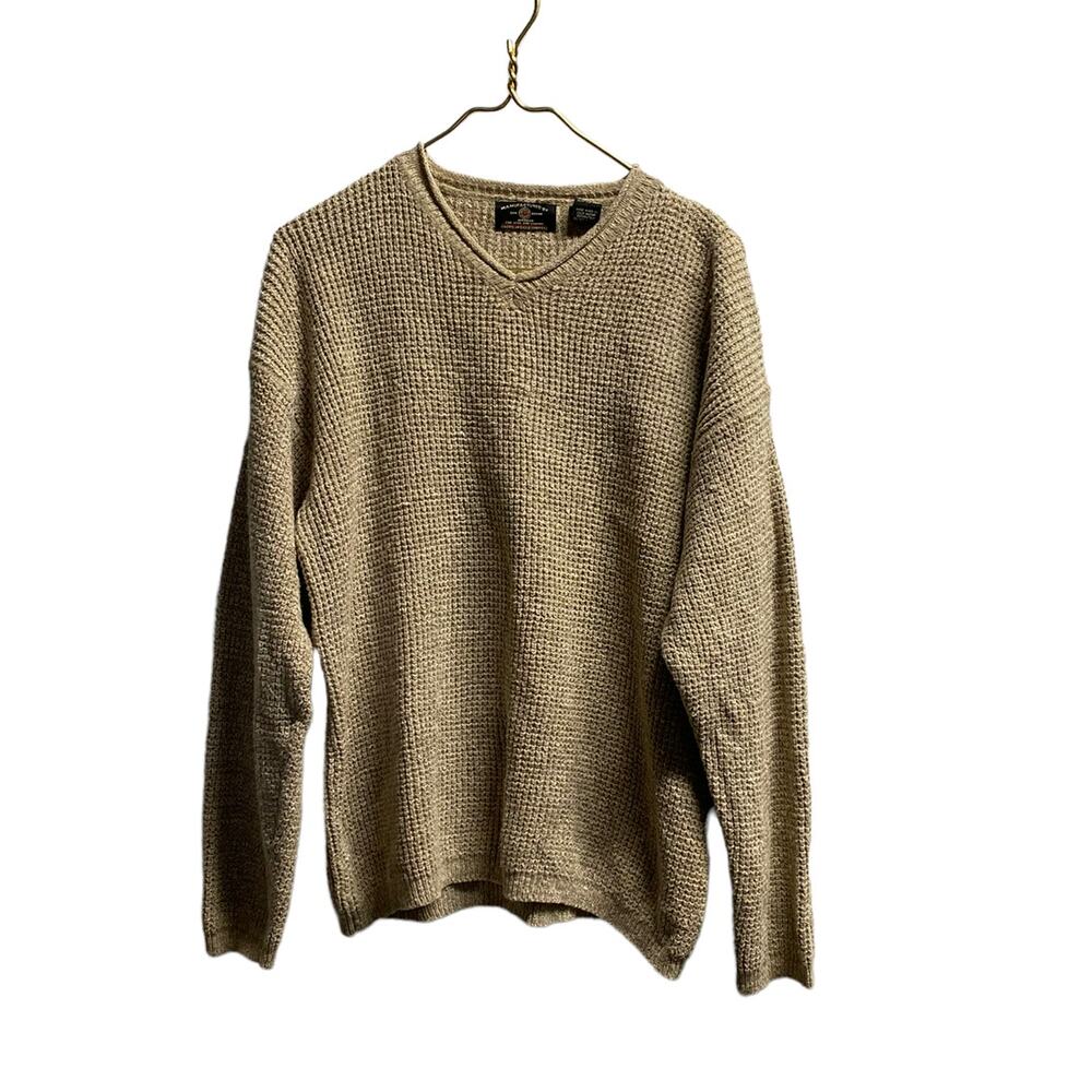 vintage gen trademark grand for american eagle men knit sweater sz s brown ramie